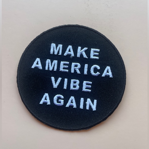 New Black And White Make America Vibe Again  3" Embroidery Iron-on Custom Patch - Picture 2 of 10